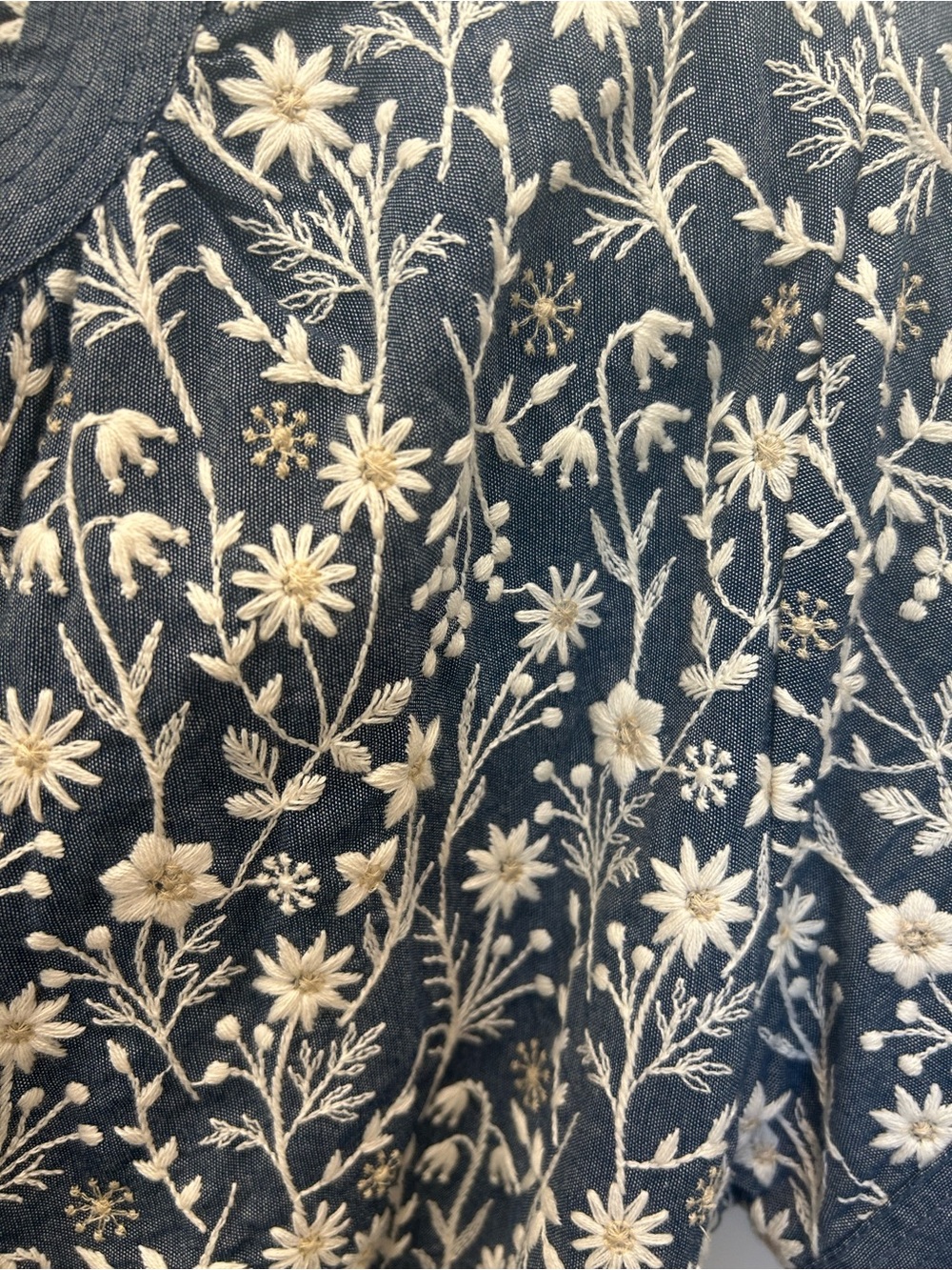 Never worn, Tuckernuck Blue Floral Button-Front Midi Dress with Tie Waist - Picture 3 of 3